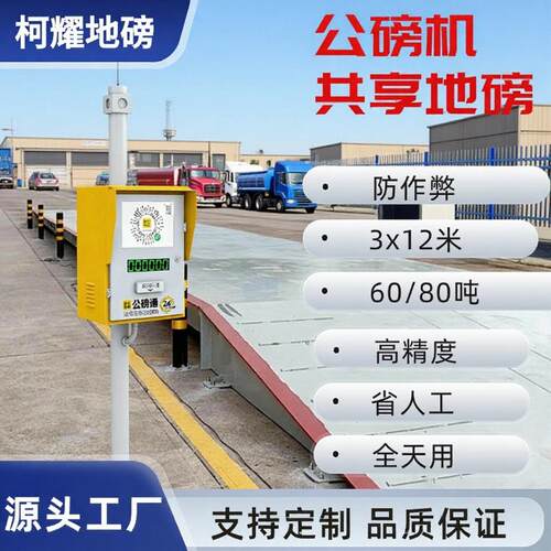 全自动智能共享地磅80吨x12高精度数字大型电子地磅秤60吨公磅机