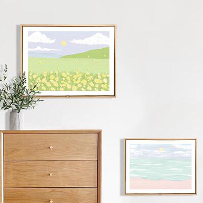 ZQ风景电表箱装饰厅画肌理花卉画清新F7688SM8客挂配小电箱多媒体