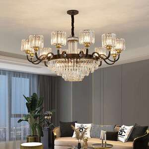轻奢水晶吊灯客厅主灯高档别墅复式楼2025新款自建房大厅餐厅灯具