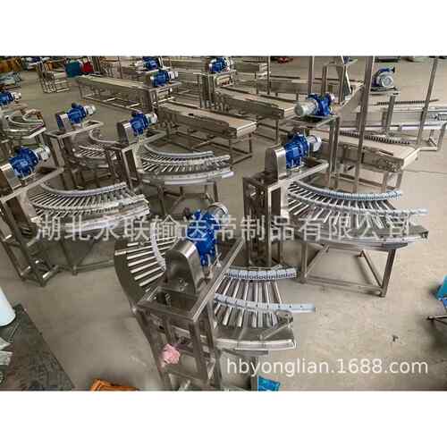 直角转弯动力滚筒输送机生产16L不锈钢耐酸防腐转弯输送机