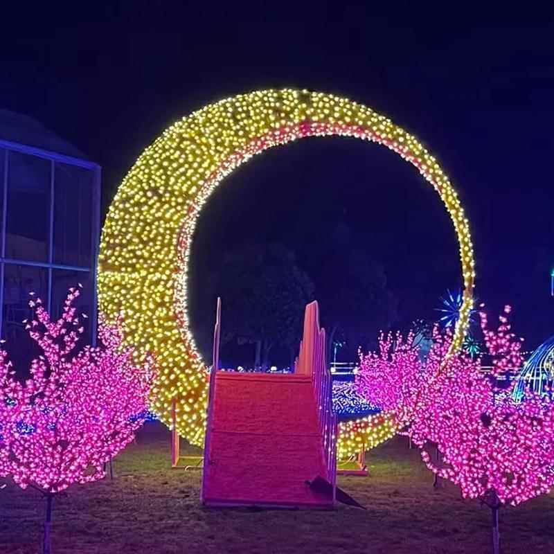 LED户外造型灯星星月亮中秋国庆节日灯广场景区公园灯光节灯光秀