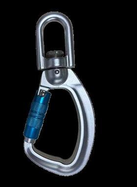 航空铝户外三段自动主锁 D形自动锁带旋转环滑降溜索35KN