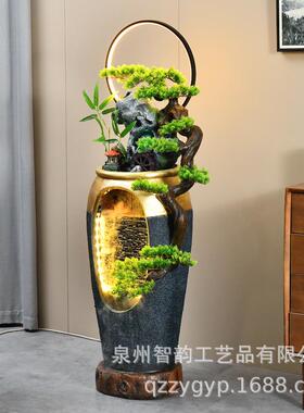 喷循KYP环流水件假山泉招财庭院公客厅茶室阳台办摆室店铺落地水