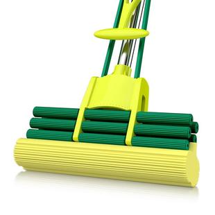 V45O海绵拖把滚轮式 挤水大号胶棉拖把家用吸水拖把头拖布免