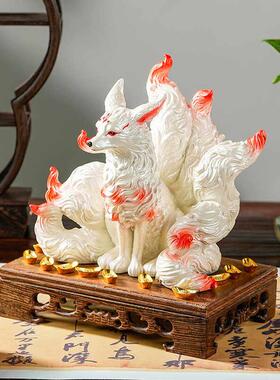 采购产品九尾狐饰品，灵狐皇后，吉祥狐，九尾狐佛像，桌面饰品，