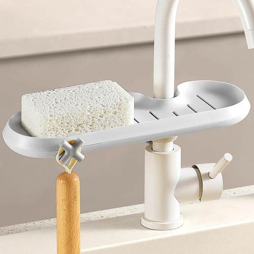 厨房水龙头置物架水槽洗碗洗菜池抹布钢丝球海绵收纳沥水篮挂钩80