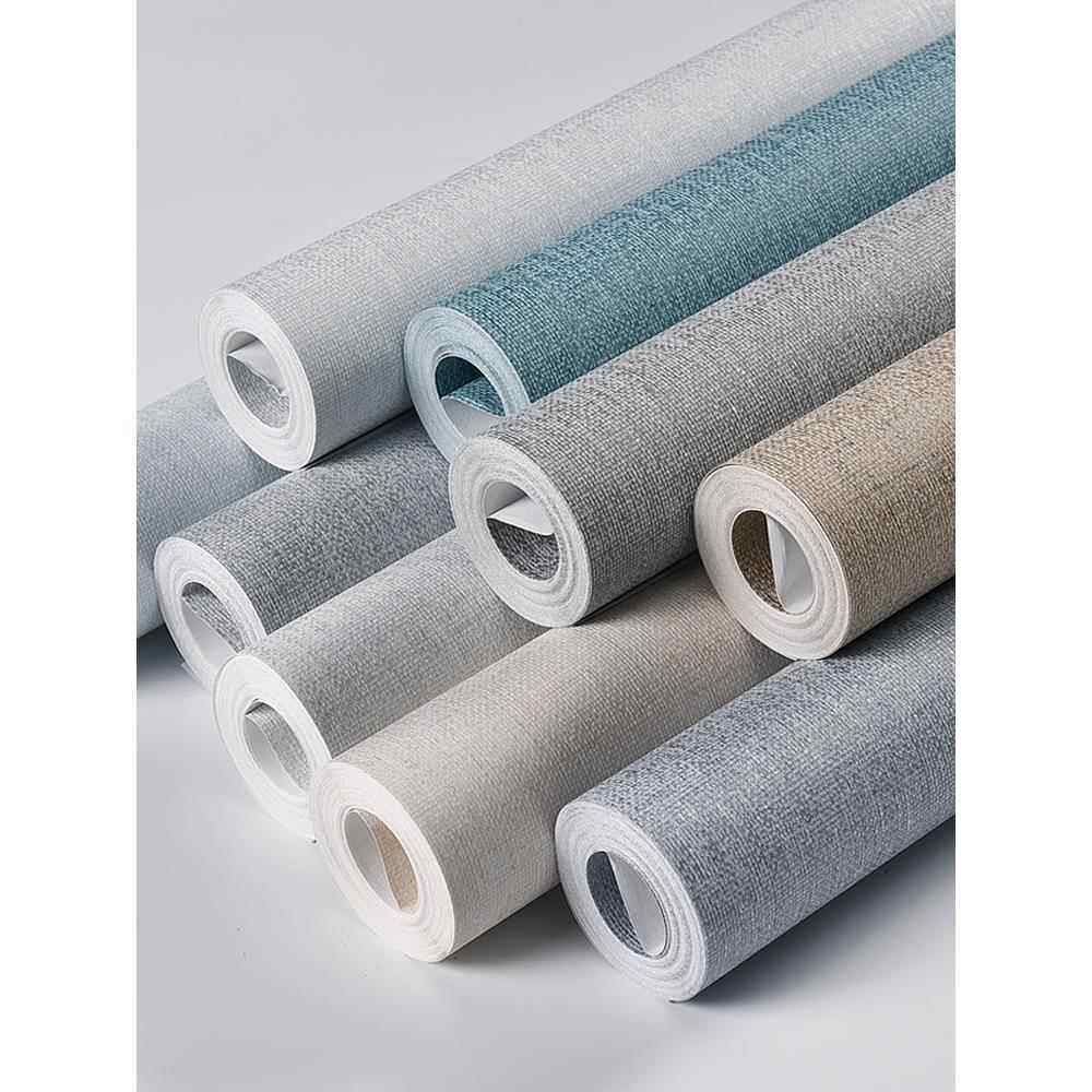 素色墙壁纸家用房间卧室无纺布工程墙纸简欧非自粘出租房墙布壁布