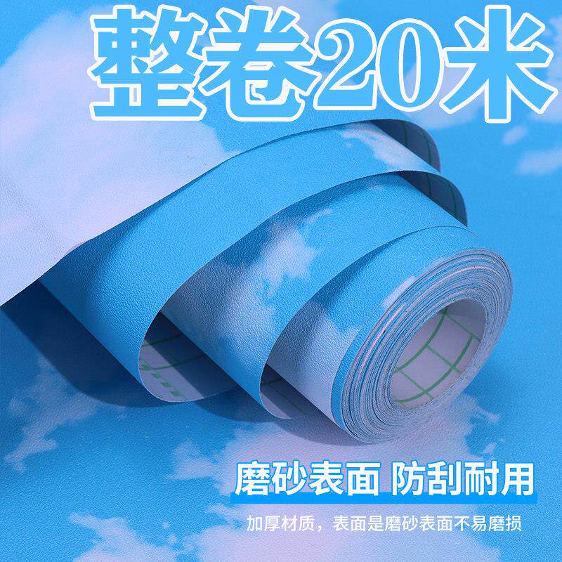 蓝天白云贴纸天空3d立体风景壁画客厅天花板悬吊式天花板墙贴背胶