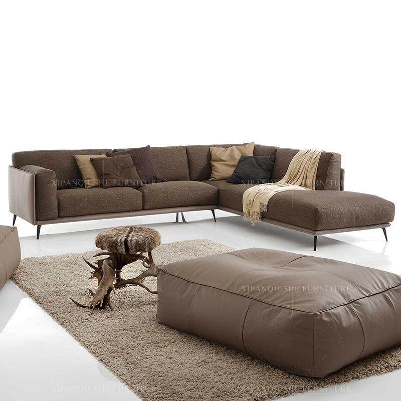 北欧布艺沙发组合客厅小户型现代简约双人三人羽绒沙发可拆洗转角