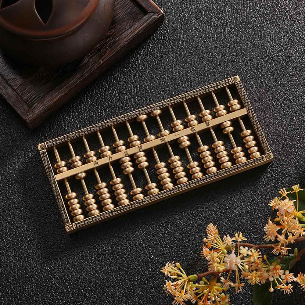 高档铜算品盘铜摆件黄实心客铜厅办公室装饰品纯公司业开礼物工艺