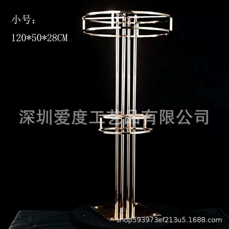 圆形婚庆吊主舞台引桌插花礼堂装饰路道具水晶坠花架婚摆件