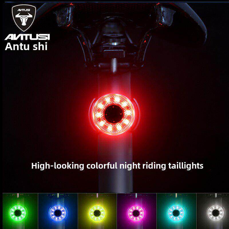安图克斯自行车尾灯USB充电自行车安全夜间自行车警告道路闪烁呼