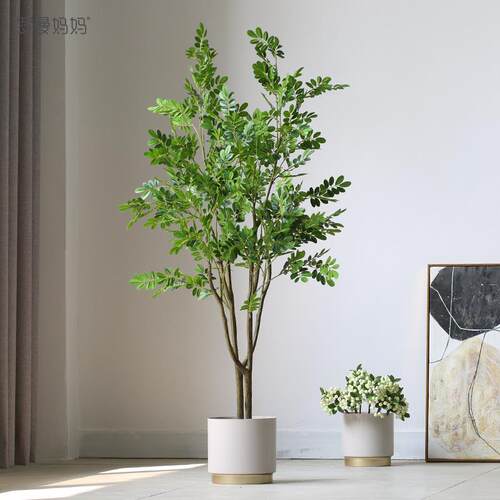 北欧风仿真绿植盆栽黄杨树假树大型客厅落地植物盆景装饰创意摆件