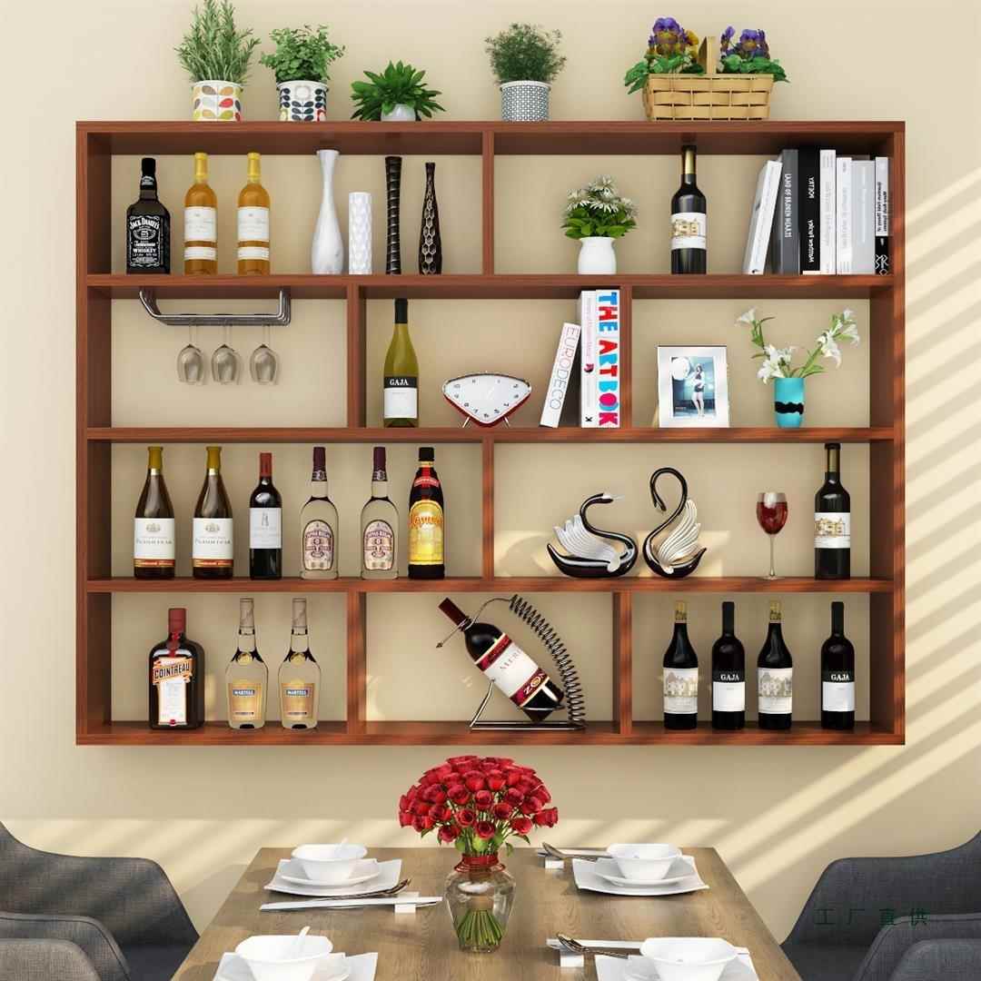 壁挂酒架简层约酒柜多置餐厅墙上红F959986H酒架饭店创意悬挂吊柜