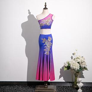 高档傣族舞服装 包臀鱼尾裙云族儿童孔雀舞蹈民演出蹈 女童艺考修身