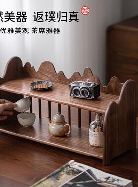 防尘收纳置物架可移动收桌面纳架XH-220物客厅中式层木质桌面置双