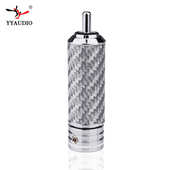 台湾杨阳 碳纤单晶铜镀铑莲花插头音频信号线RCA接头HiFi线材专用