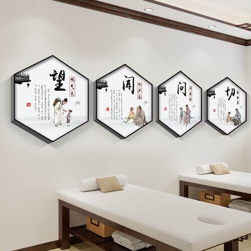 中医馆墙面装饰画文化墙诊所理疗四季养生壁画宣传海报养生馆挂画