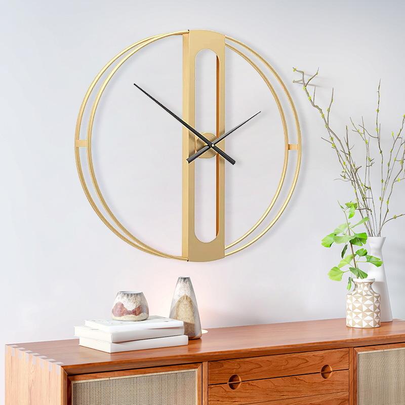 热荐欧式现代时尚金简约钟表圆形客AS018284厅创属意装饰挂钟