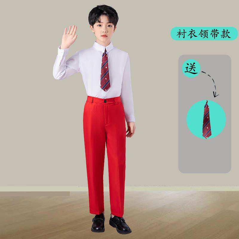 高档童大唱中小儿诵学生红领巾演出礼服舞蹈服演讲诗歌朗比赛表演