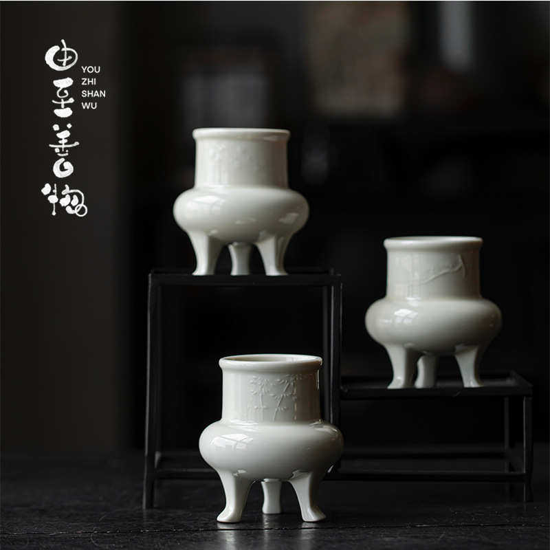 由至草木灰三足炉陶瓷线香炉小号茶室自用熏香炉香炉家用摆件批发,餐饮具,茶道/香炉,淘宝优惠券,粉丝福利购,淘宝优惠卷