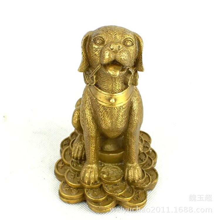 厂家直销纯铜狗摆件铜生肖狗金钱狗风水吉祥物家居工艺品图片