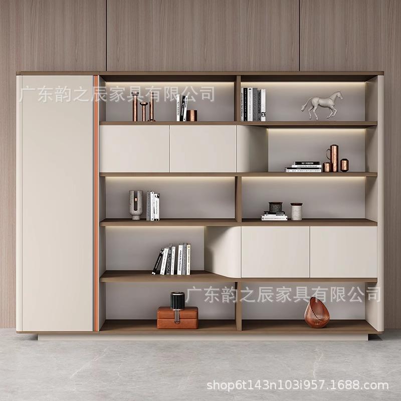 公室景办柜老板办公桌MG-观合文高件柜置物书房展示柜档轻背奢靠