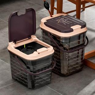 茶桶茶渣桶干湿分离透明大容量客厅加厚茶水桶垃圾桶排水管滤茶桶