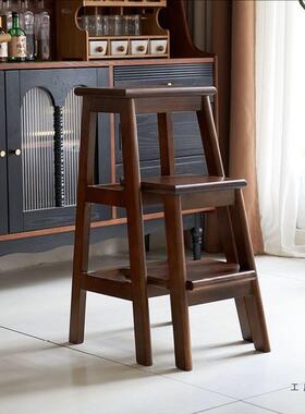 复古实木梯凳家F997S6HM登原高凳木两步三步多可伸缩凳用子功能榫