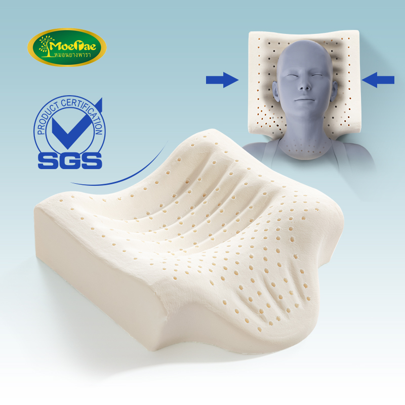 泰国乳胶枕办公旅游午休睡眠颈椎枕头单人高低护颈枕天然橡胶枕芯