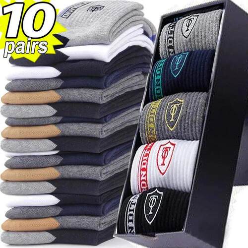 10pairs Breathable Cotton Sports Stockings Men Bamboo Fiber