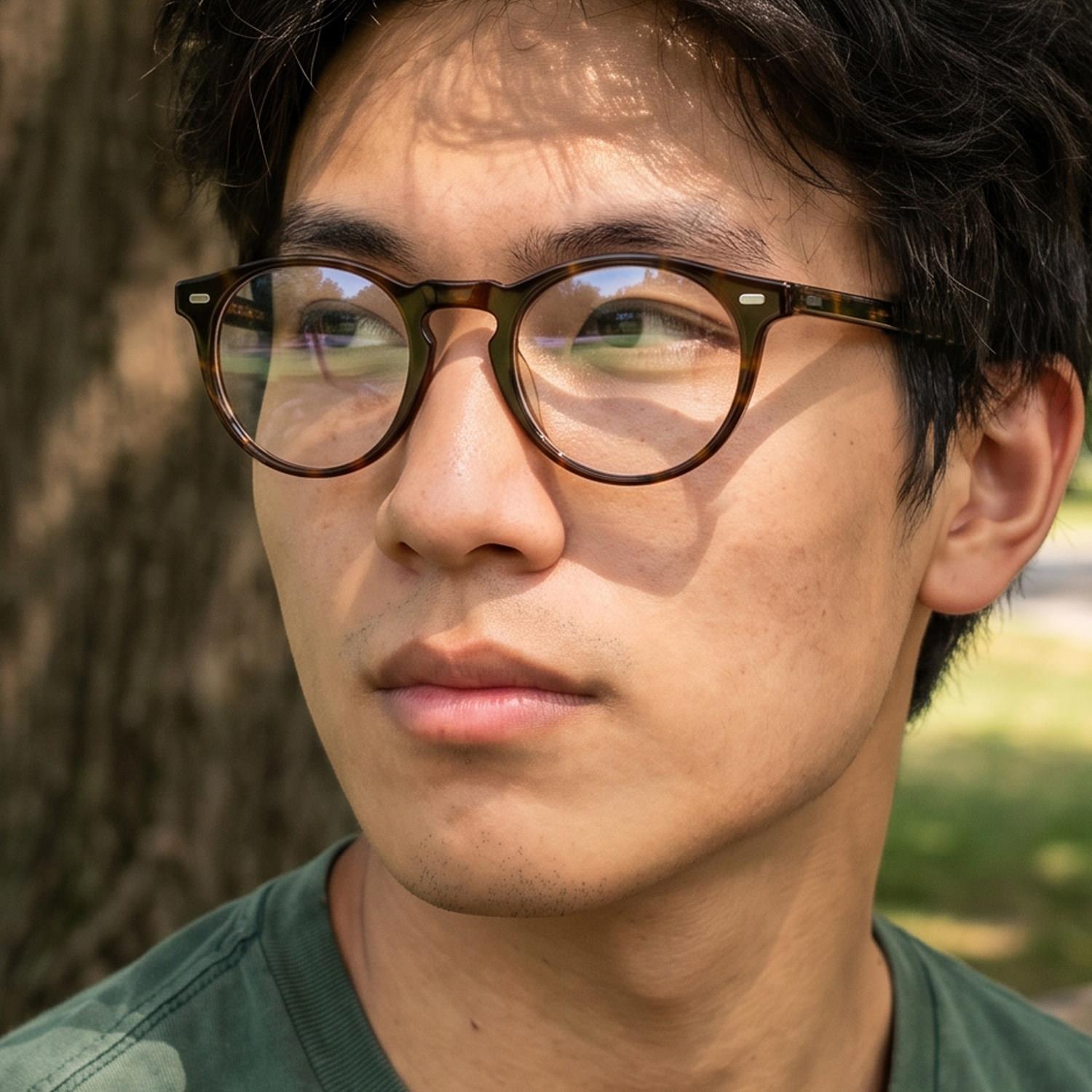 一点就到家刘昊然同款圆框眼镜 男女板材近视眼镜复古百搭渐层