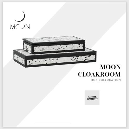 MOON慕空间样板房衣帽间收纳盒摆件白色斑点马毛首饰盒装饰品道具