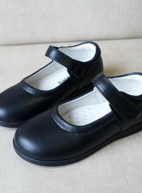 正品礼香港学生女黑皮主鞋公鞋真皮软皮头层牛皮儿童演出服黑色童