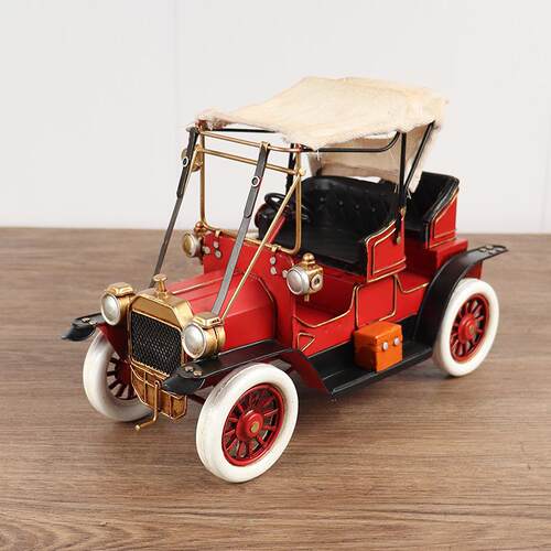 1911年福特T型老爷车汽车模型复古铁皮做旧手工艺品收藏装饰摆件