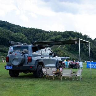 直销铝合金外壳越野SUV户外汽车车边遮阳车顶雨棚黑胶天幕侧 新款