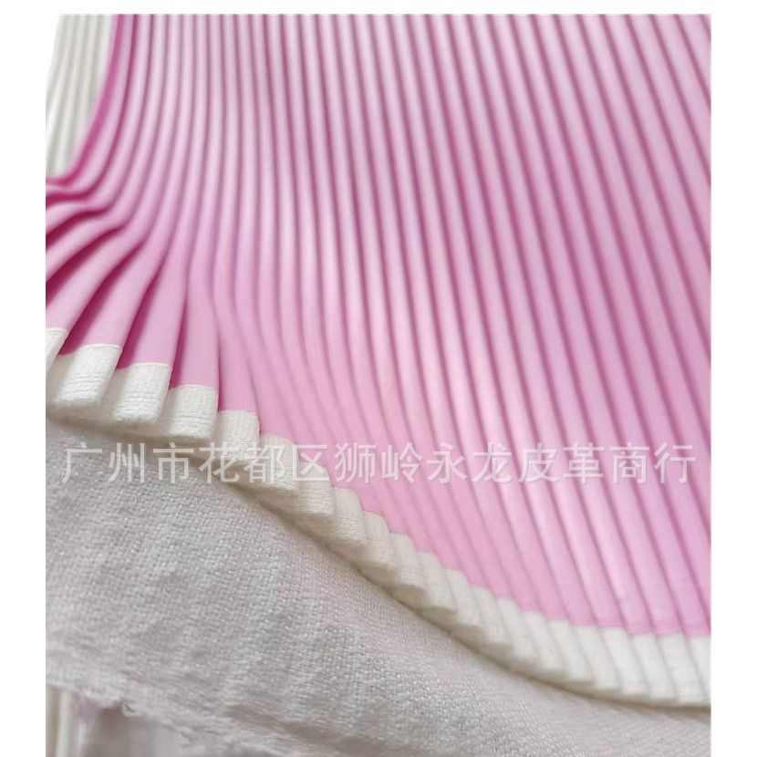 编褶皱仿皮弹簧泡泡竹节织纹皮革折皱人造革纹皱面料压格pu