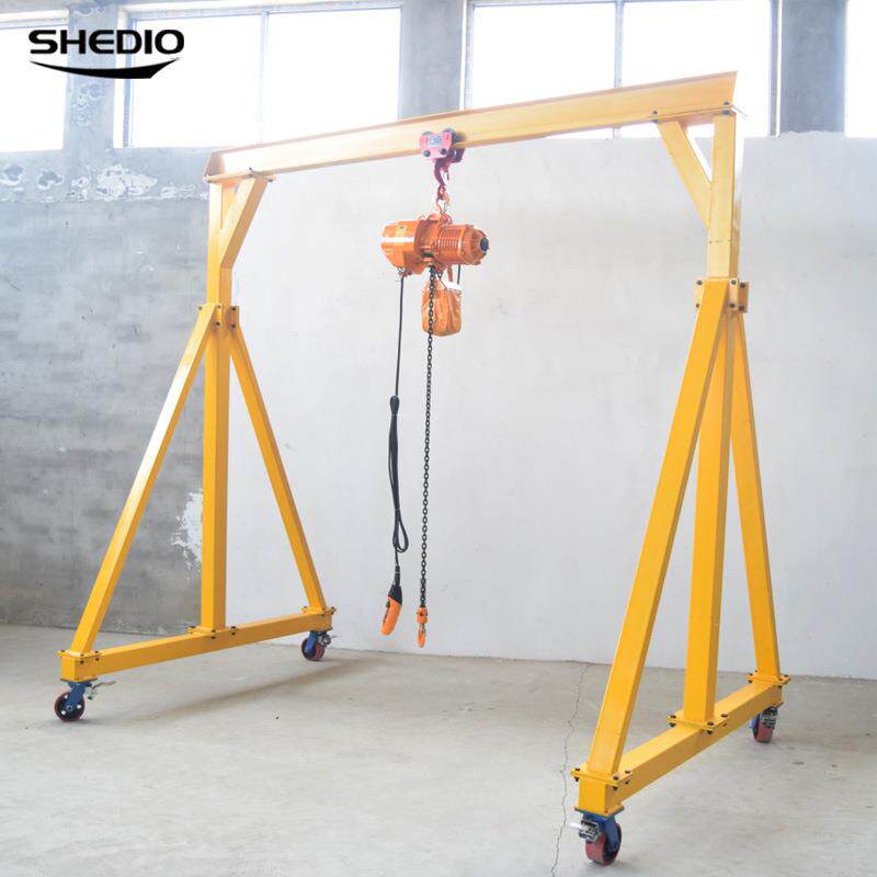 晟雕简易手推龙门架1t2t3t5吨移动式小型龙门架起重龙门吊航吊