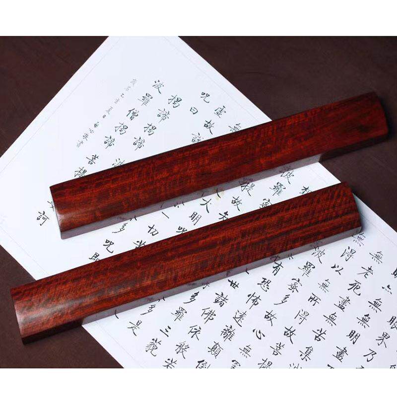 宝小叶紫檀素镇尺经典水收波纹0005老料文房四藏面送礼书法镇纸压