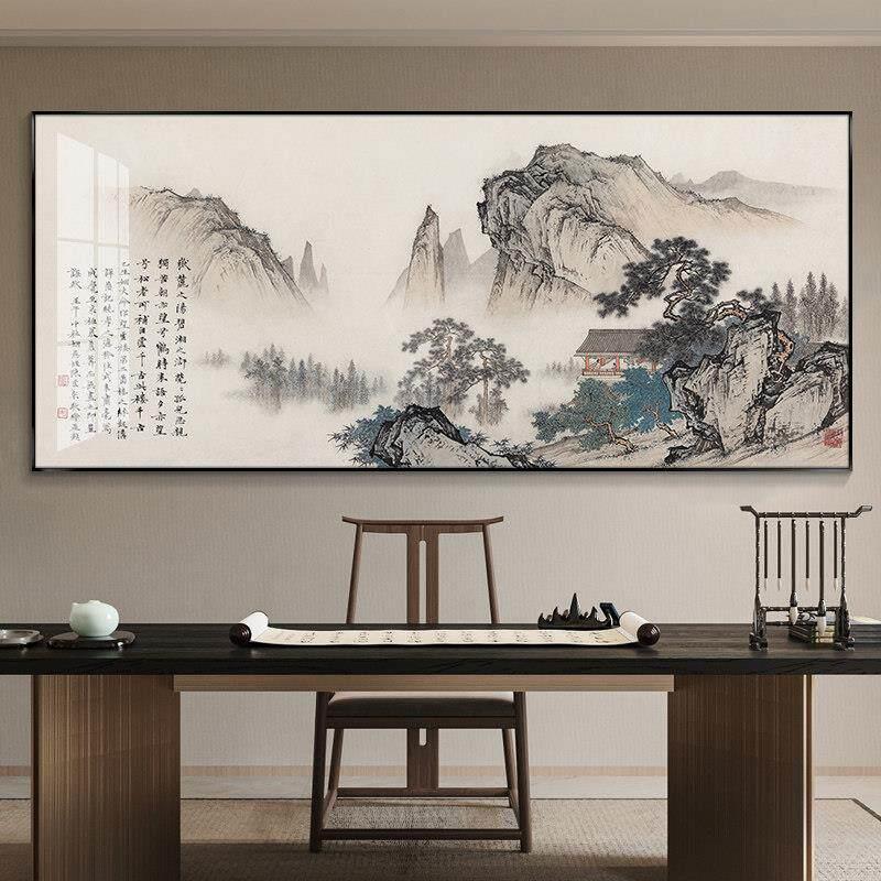 望云楼山水画客厅字画沙发背景墙装饰画国画中国风茶室办公室挂画