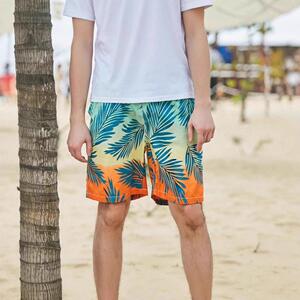 Boys' Cartoon Duck Swim Shorts, Swimwear Shorts, Knee-Length