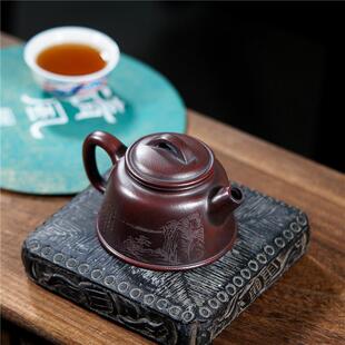 宜兴紫壶CSA砂纯手泡茶壶瓦当工铁血砂不2挑茶50cc源头一件