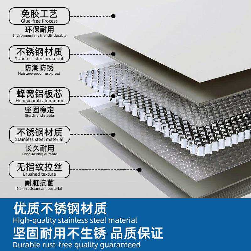 304不锈钢户外橱柜别墅庭院用整体橱柜厨房柜防水防潮带框橱柜