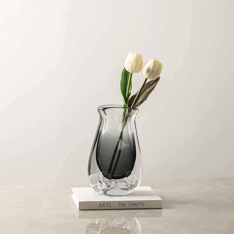 北欧 ins风创意渐变色气泡玻璃花瓶样板房别墅客厅餐桌高级感摆件,家居饰品,装饰摆件,淘宝优惠券,粉丝福利购,淘宝优惠卷