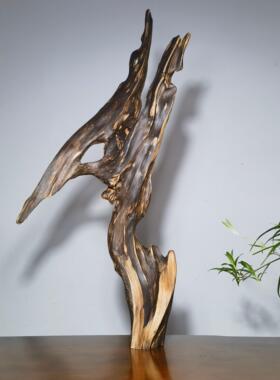 精品广西土沉香摆件自然随型风化木料根雕中式家居饰品药香味包邮