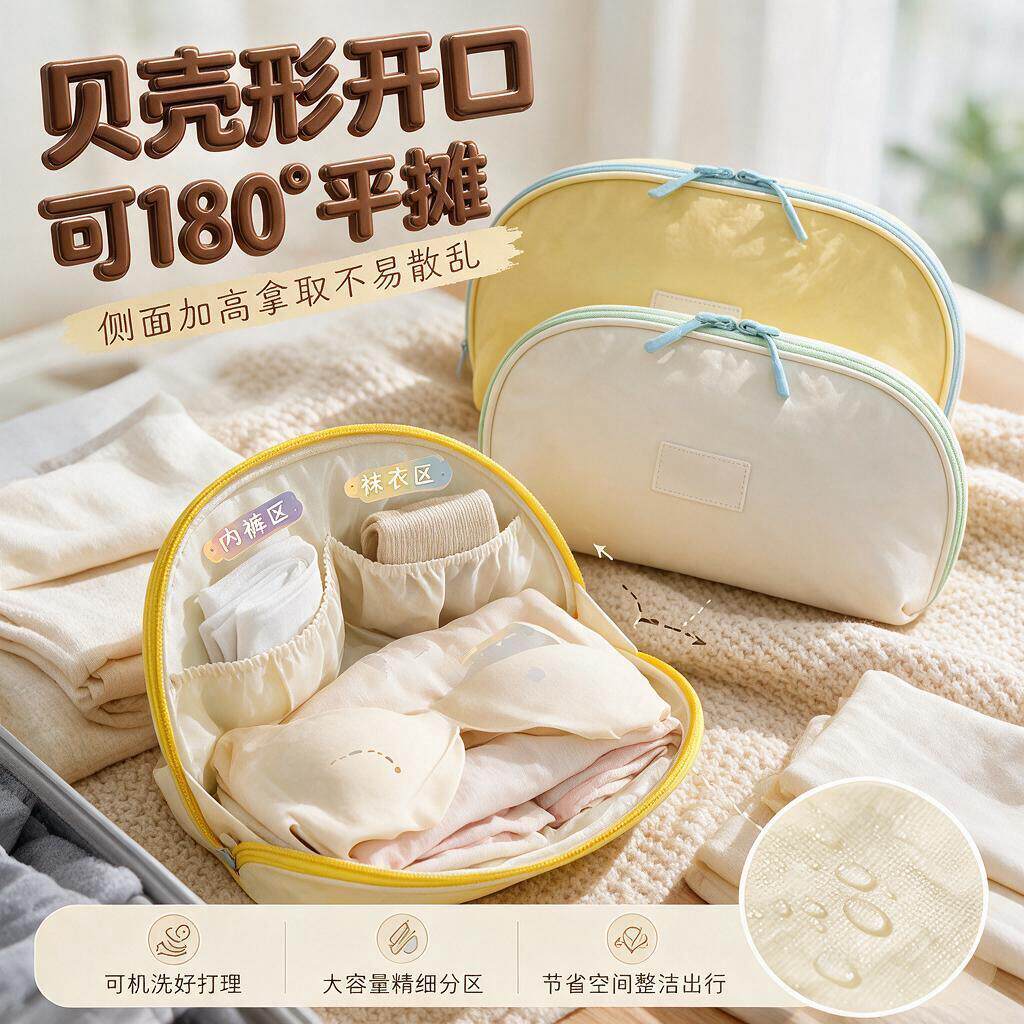 旅行出行收纳袋包轻便3合1包大容量便携式外出贴身衣物分装袋