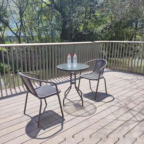 室外庭院会议凳子户外椅子塑料休闲单椅铁艺家用靠背椅阳台仿藤椅