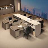 财务办公桌椅组合电脑办公室家具双人46人职员工位办公桌简约现代