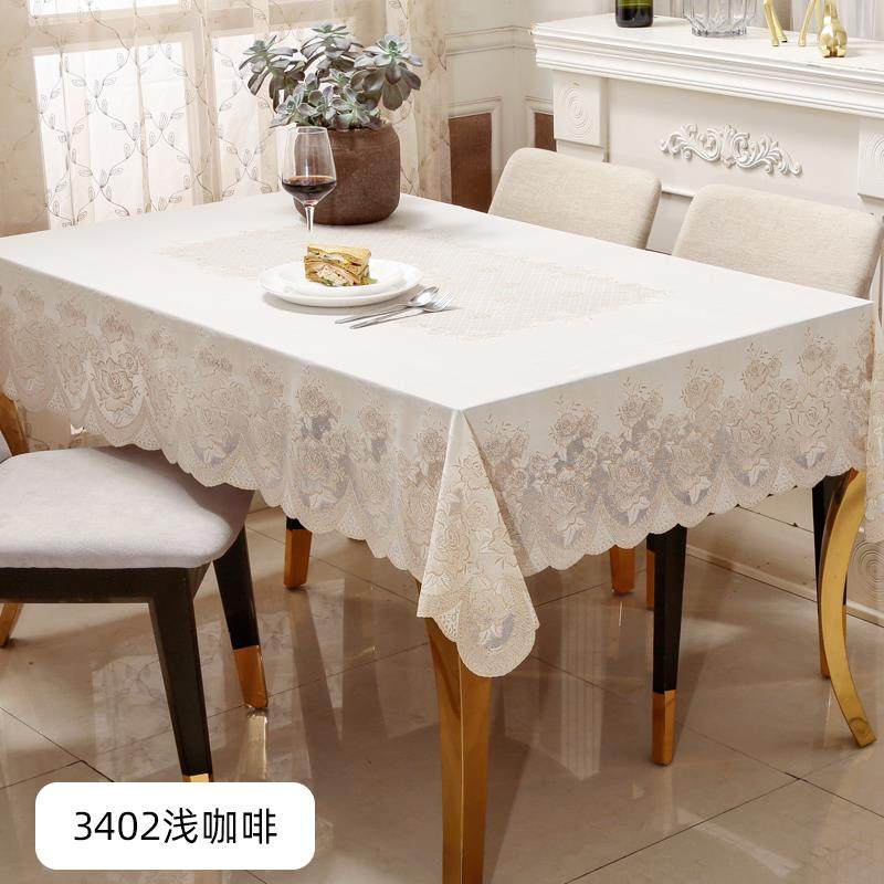 高档日本多沃pcv桌布防水防油洗料塑蕾丝免餐桌布轻奢长方形桌垫