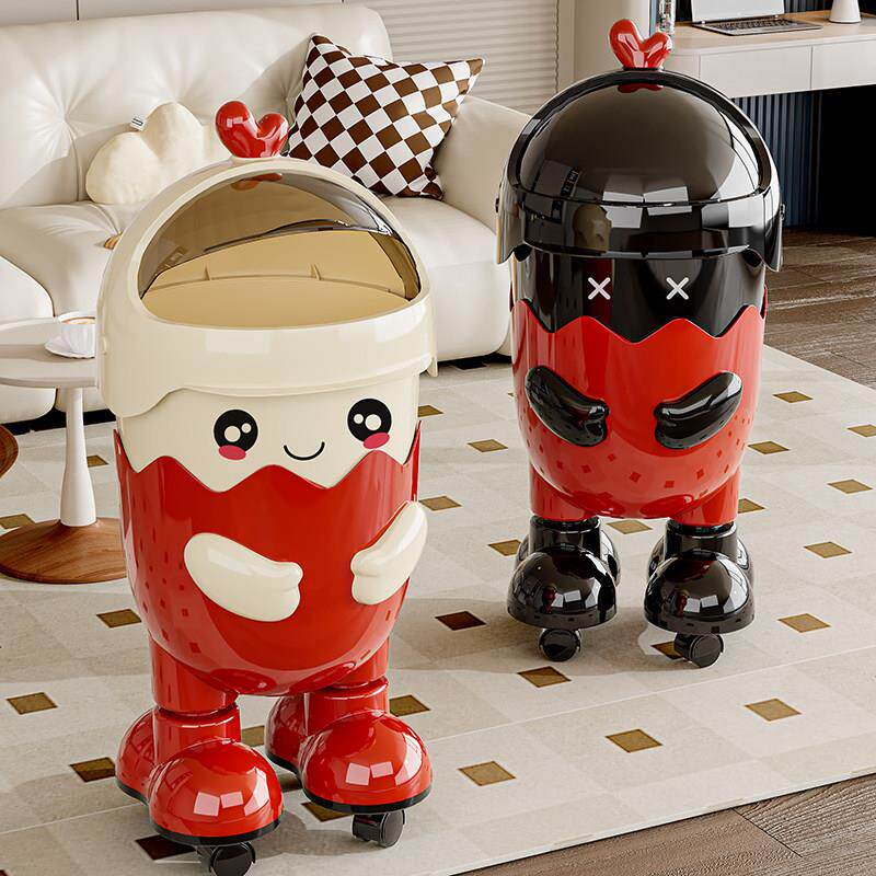 2025新垃圾LJJ家用卧桶室轻奢款高档带盖大量带滑轮可爱卫生容桶